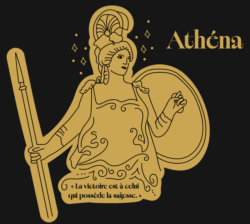 Illustration d’Athéna, déesse grecque de la sagesse et de la victoire
